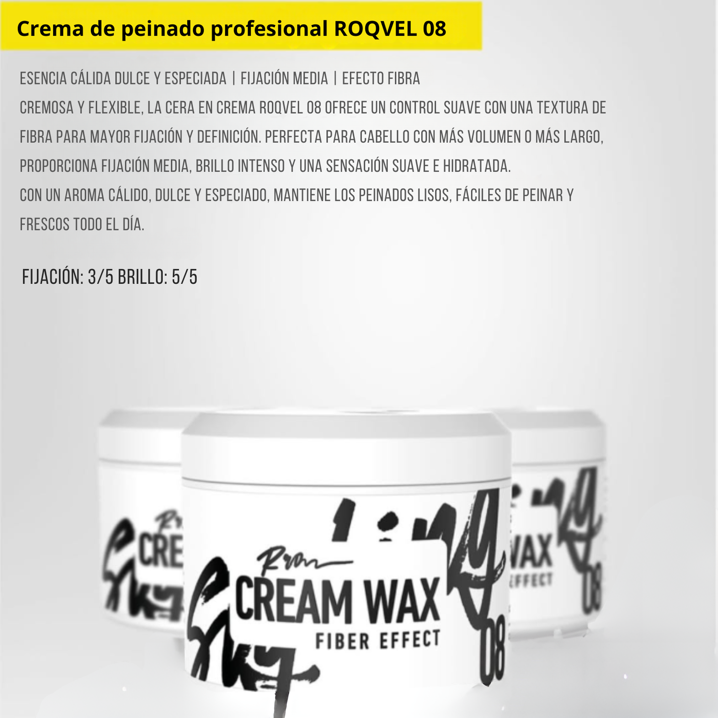 Cera Roqvel Moldeadora Cream Fiber 08 Fijacion Media 150ml