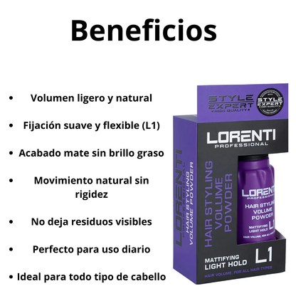 Polvo Texturizador Lorenti L1 Cabello Hombre Volumen 30gr